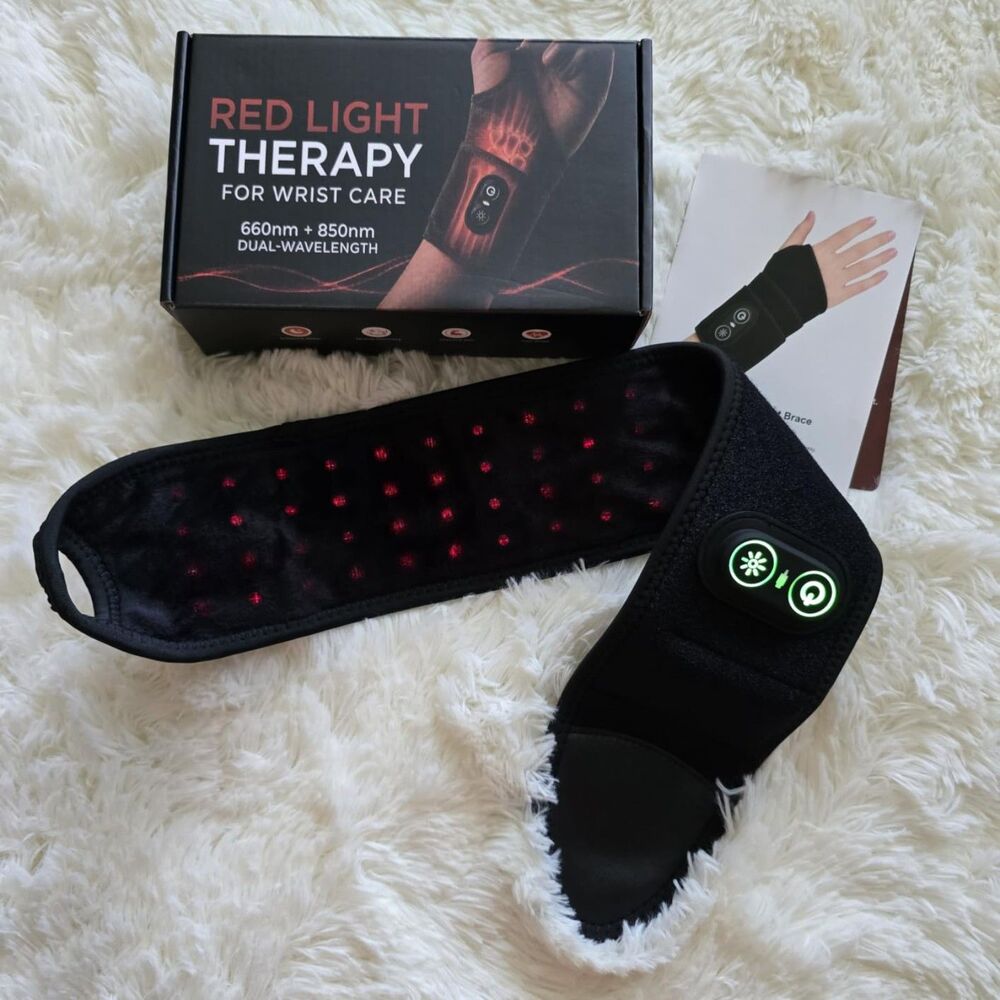 Cordless Red LED Beauty & Comfort Wrap 40 LEDs Rechargeable Vibration Neck Hands